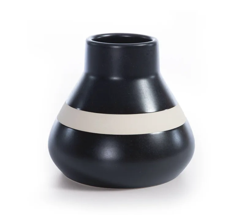 Κεραμικό Διακοσμητικό Βάζο Nef-Nef Circui Black/White 15,5x14,2