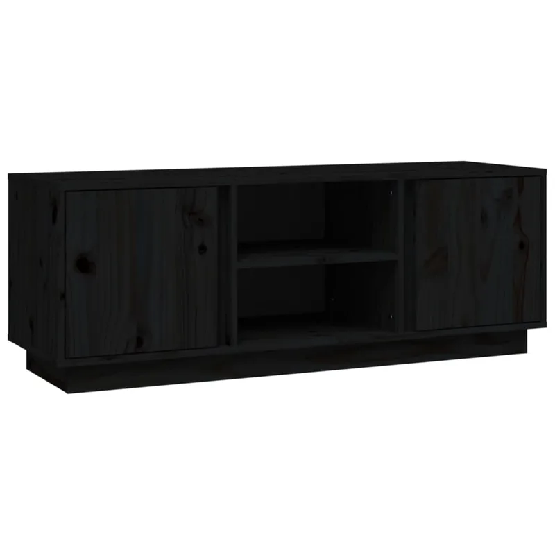 vidaXL Έπιπλο Τηλεόρασης Μαύρο 110x35x40,5 εκ. από Μασίφ Ξύλο Πεύκου
