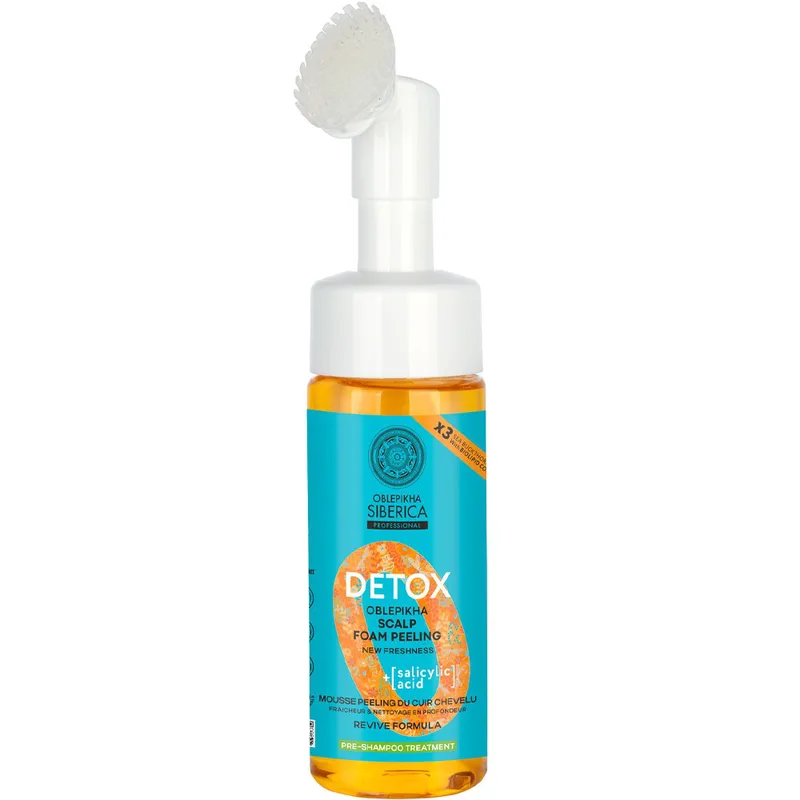 Natura Siberica Detox Oblepikha Scalp Foam Peeling Αφρός Απολέπισης για το Τριχωτό της Κεφαλής με 3x Ιπποφαές & Σαλικυλικό Οξύ 150ml