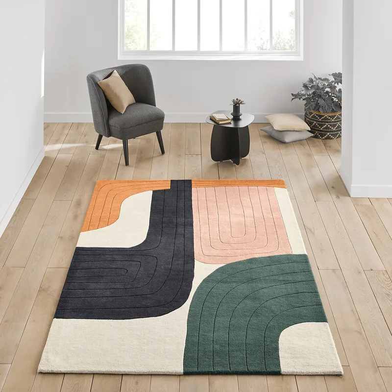 Πολύχρωμο χαλί από μαλλί 120x170 cm Μ120xΠ170cm