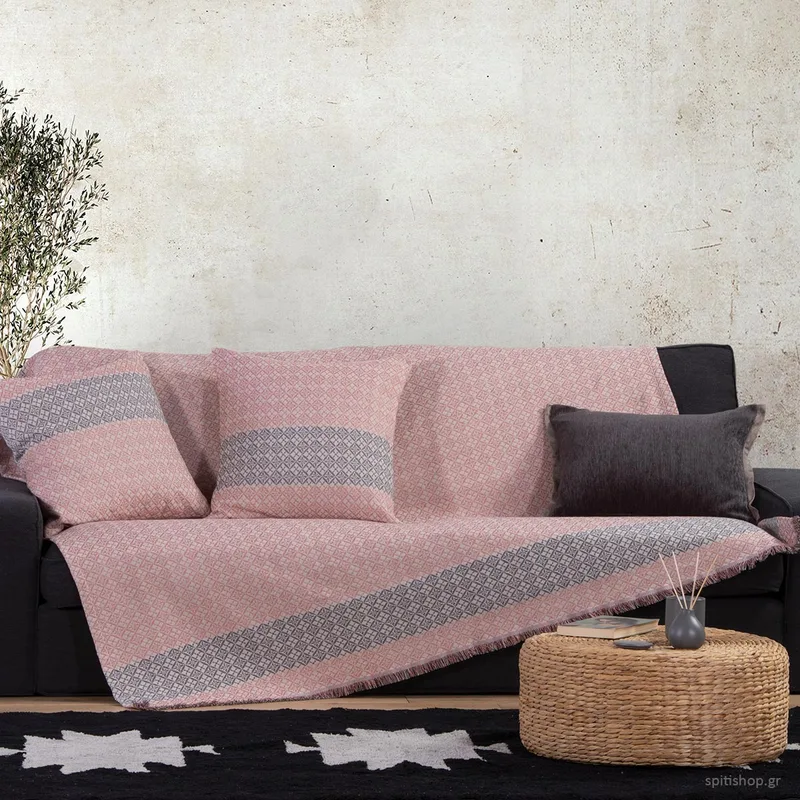 Ριχτάρι Καναπέ Διθέσιου (170x250) Nef-Nef Homeware Quaver Ροζ