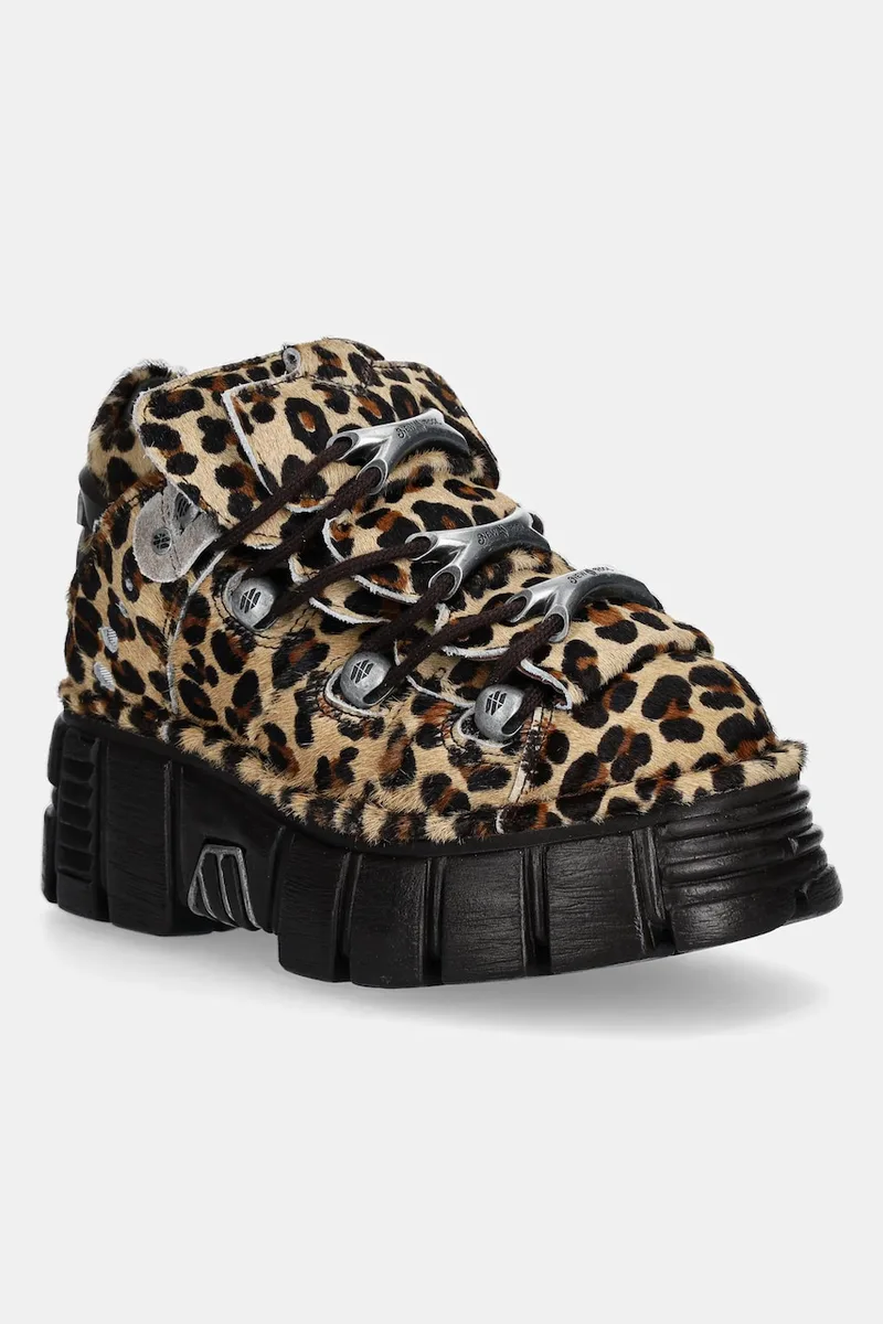 Σουέτ sneakers New Rock PELO LEOPARDO PONY