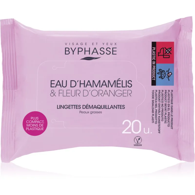 BYPHASSE Eau D Hamamelis μαντηλάκια για ντεμακιγιάζ 20 τμχ