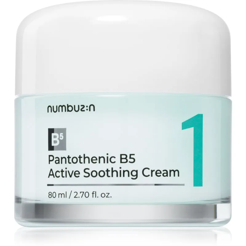 Numbuzin No. 1 Pantothenic B5 Active Soothing Cream καταπραϋντική κρέμα προσώπου με ενυδατικό αποτέλεσμα 80 ml