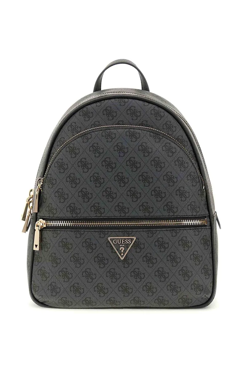 Guess γυναικείο σακίδιο πλάτης με all-over logo print "Manhattan II" - HWSG7118330 Ανθρακί