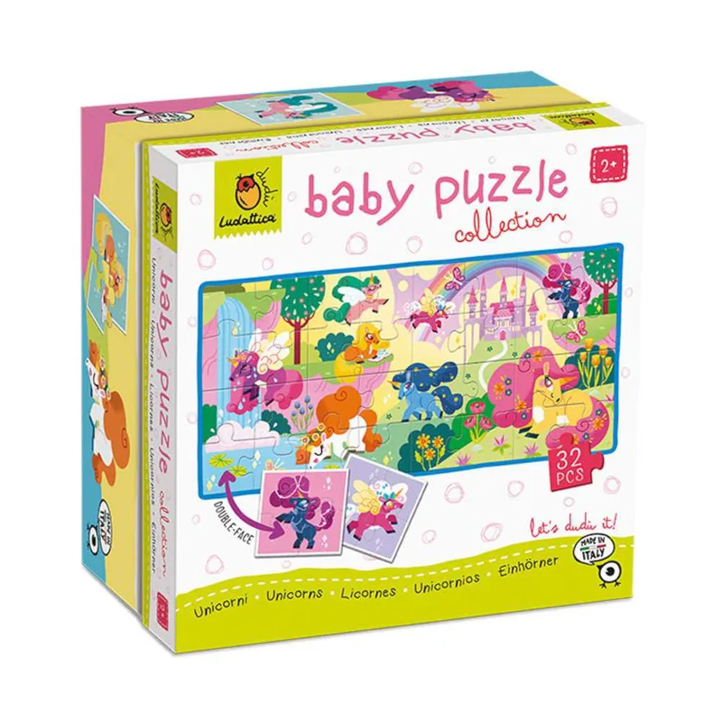 Ludattica Baby Puzzle -Παζλ Διπλής Όψεως Unicorns 67x32cm 32pcs