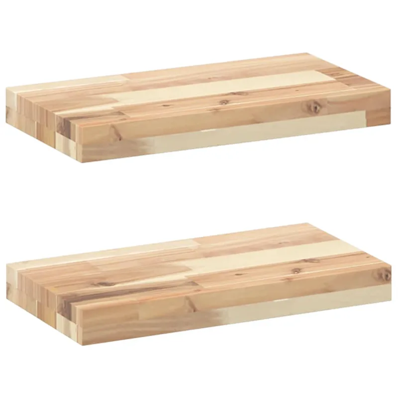 vidaXL Ράφια Πλωτά 2 τεμ. 40x20x4 εκ. από Μασίφ Ξύλο Ακακίας