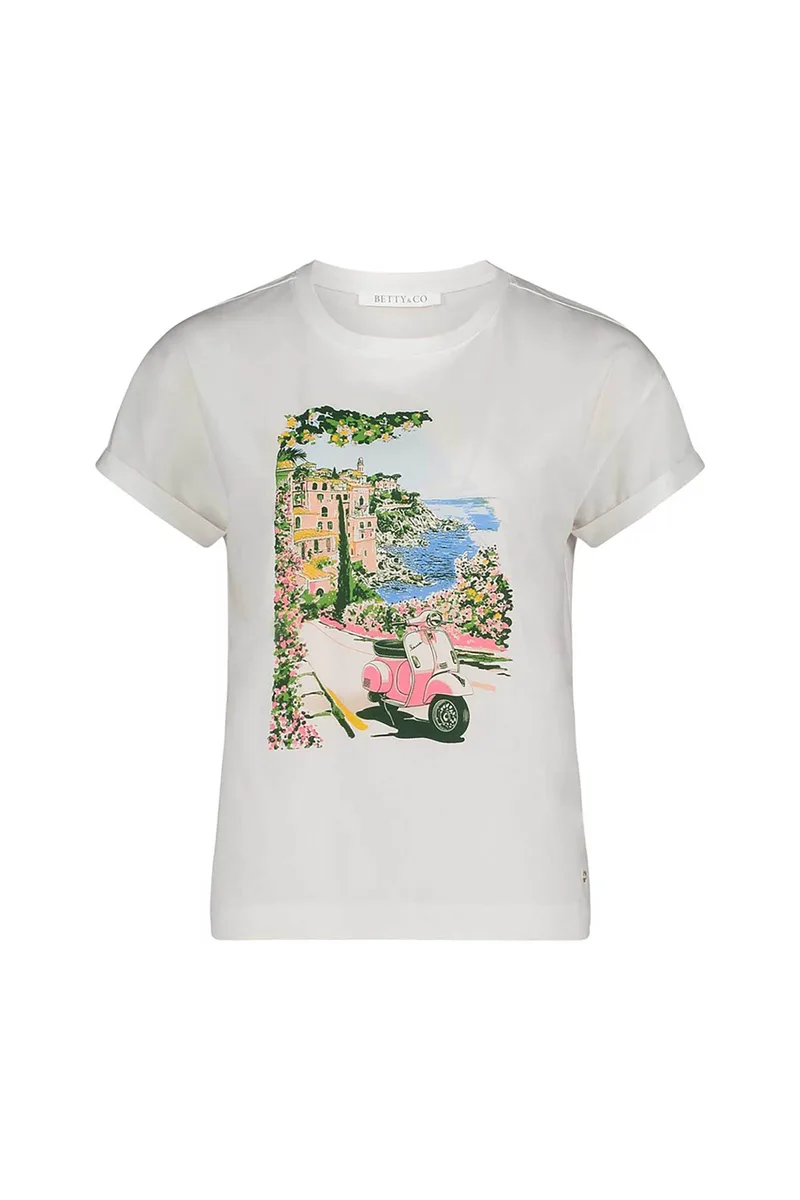 BETTY & CO γυναικείο T-shirt με graphic print - 2417/3365 Λευκό