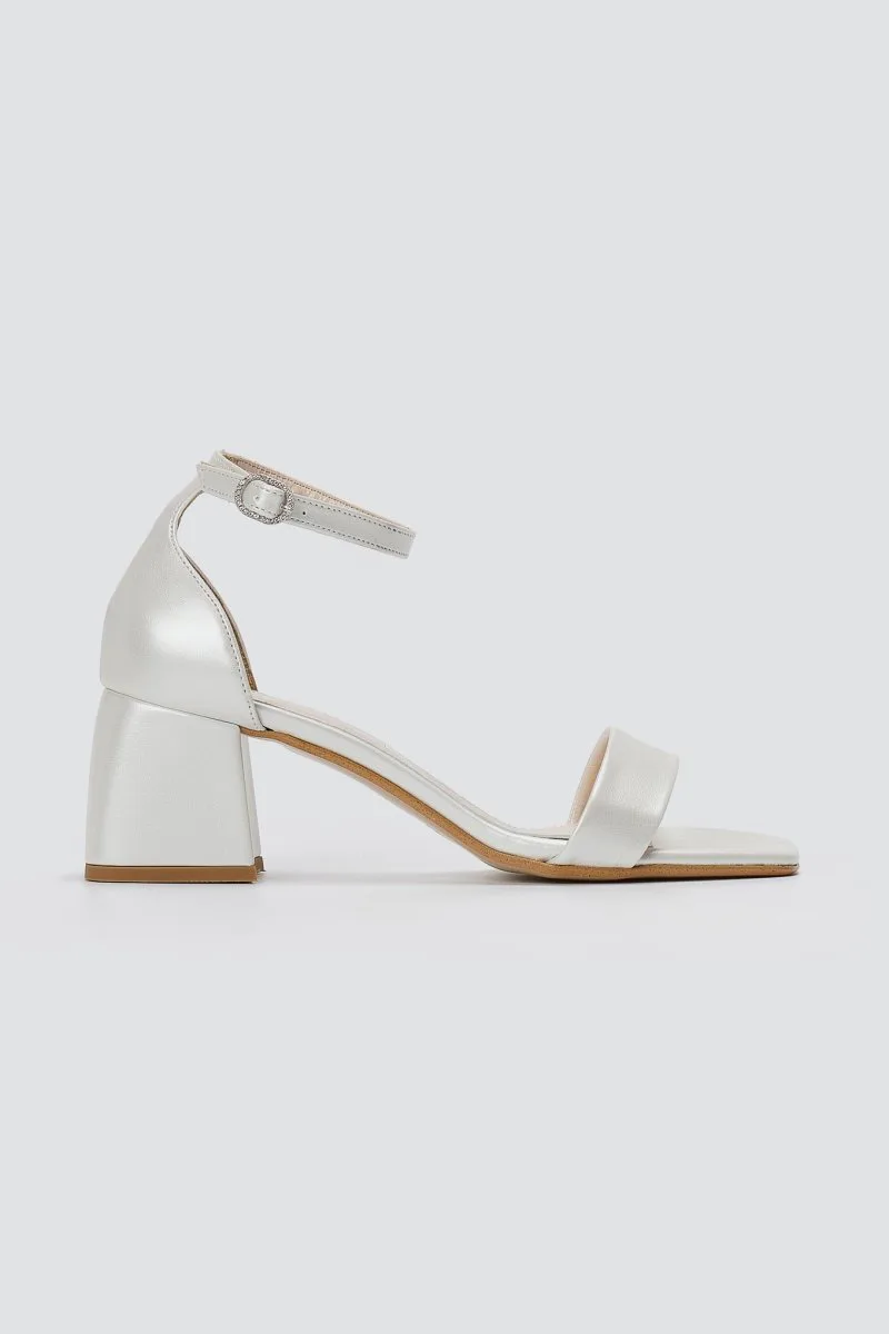 TFP Closed Heel Sandals with Ankle Strap - 1560 - Pearl White