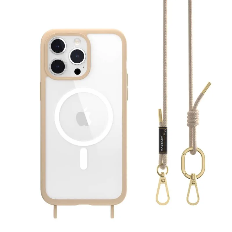Θήκη MagEasy Roar M with Strap Magsafe Μπεζ iPhone 15 Pro Max