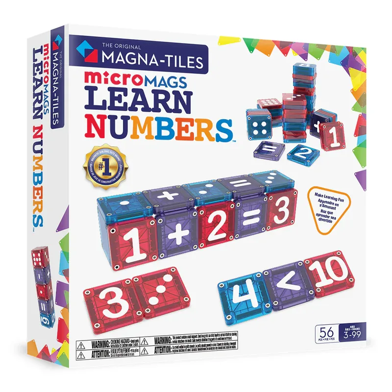 MAGNA-TILES microMAGS Learn Numbers 56 Τεμάχια – Μαγνητικά Πλακίδια STEM