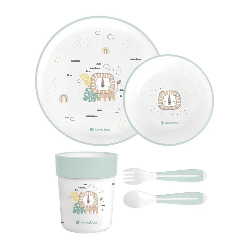 Παιδικό Σετ Φαγητού 5τμχ Kikka Boo Savanna Mint