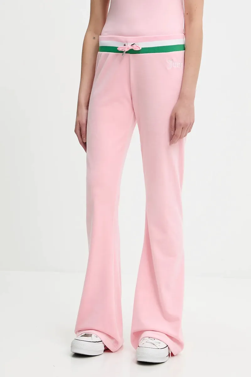 Βελούδινο παντελόνι φόρμας Juicy Couture CHRISTINE STRIPE LOW RISE