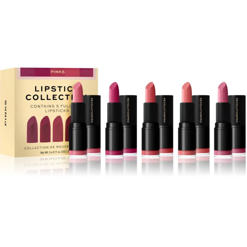 Revolution PRO Lipstick Collection Σετ κραγιόν απόχρωση Pinks 5 τμχ
