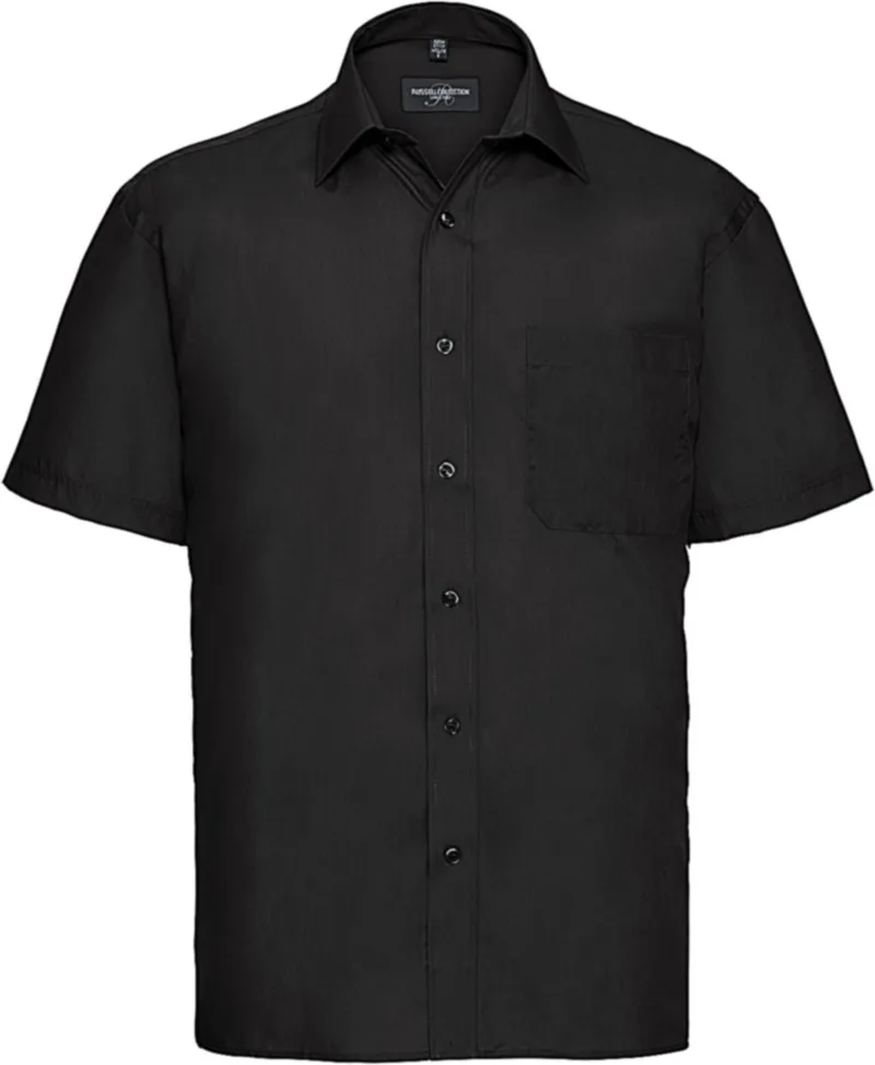 Ανδρικό Κοντομάνικο Πουκάμισο R-935M-0 Russell Poplin Classic Fit Black