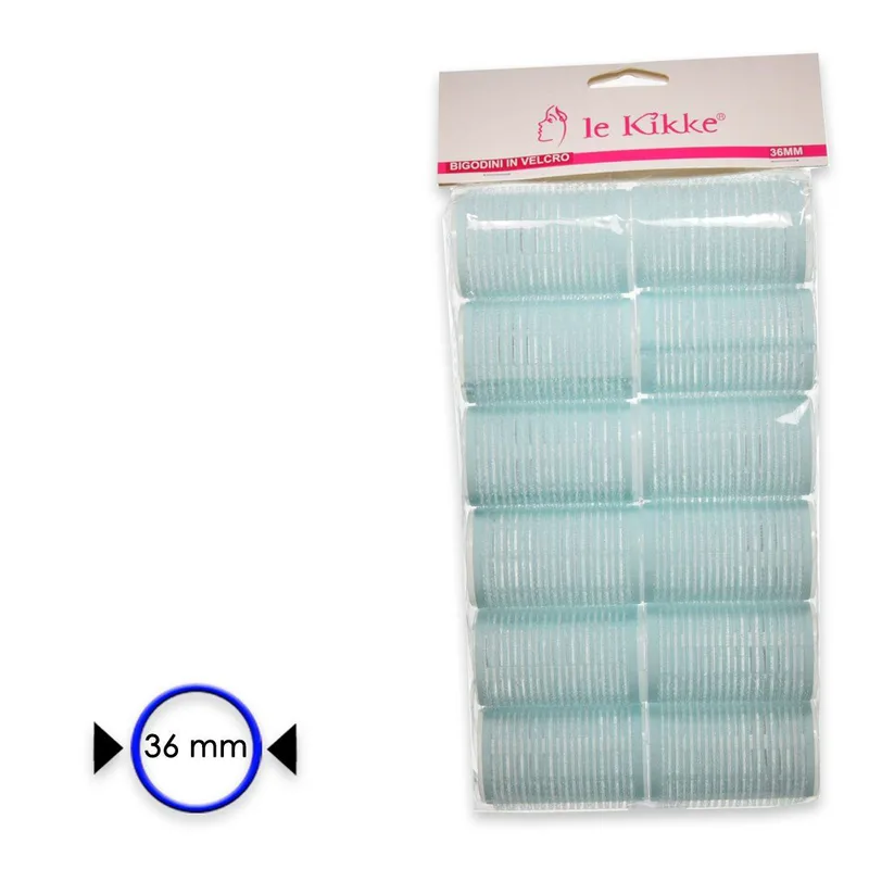 Le kikke velcro curler in bag 12 pieces diam. 3.6 cm