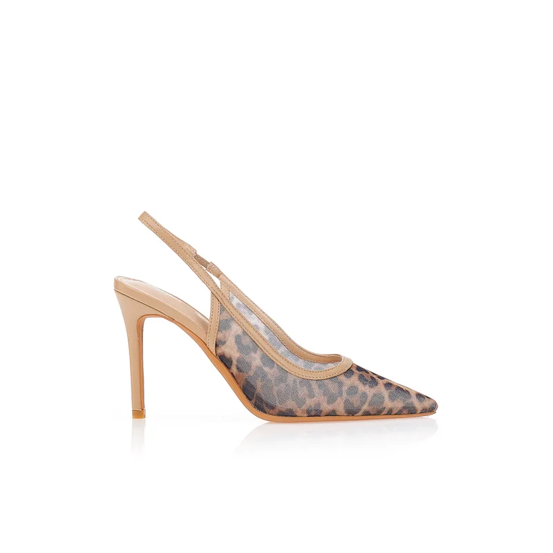 Γόβες με animal print διαφάνεια ΚΑΦΕ