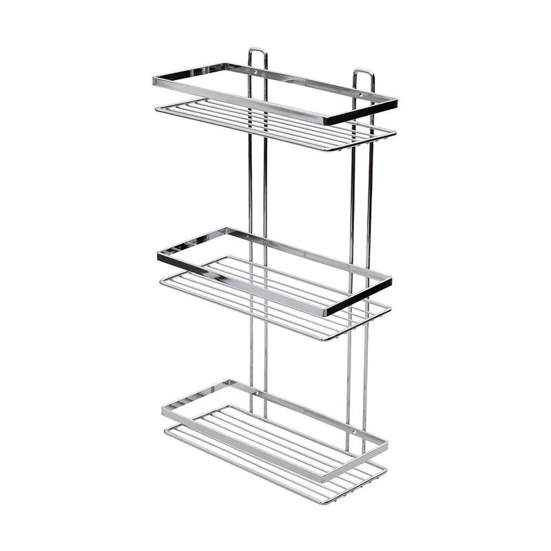 Estia Εταζέρα Elegant Μεταλλική Ίσια 3 Θέσεων 46X25X12.5Cm Χρωμίου