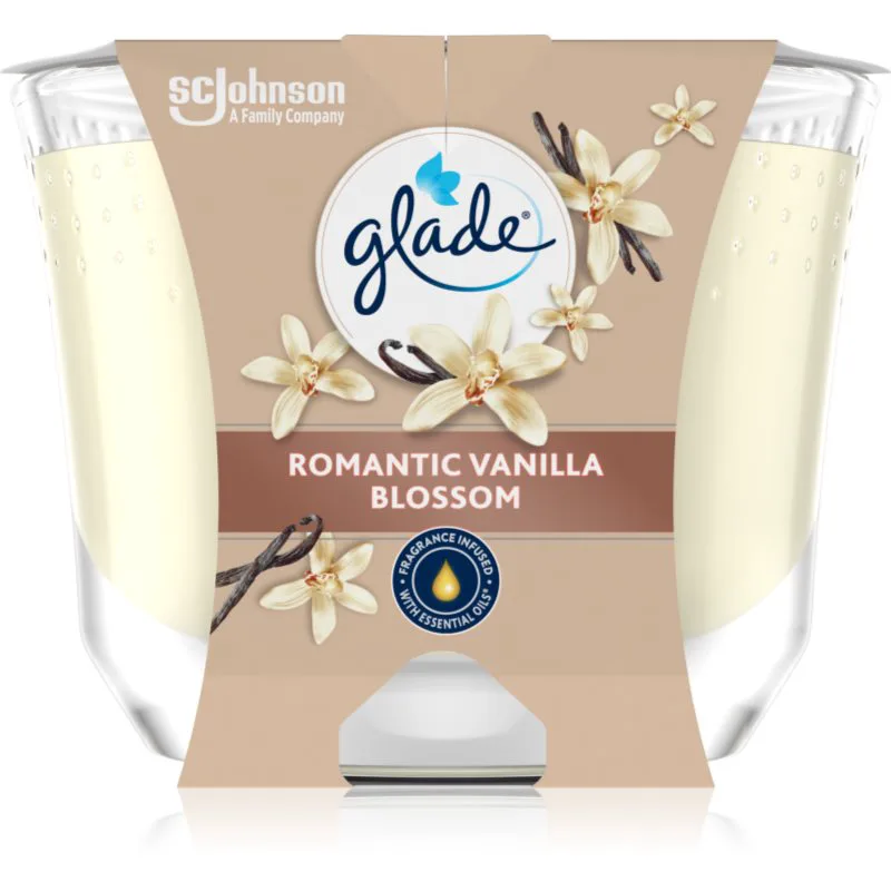 GLADE Romantic Vanilla Blossom αρωματικό κερί 204 γρ