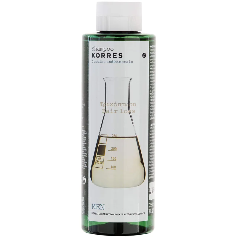 Korres Cystine & Minerals Hair Loss Shampoo - 250ml,Ανδρικό Σαμπουάν Κατά της Τριχόπτωσης με Κυστίνη & Ιχνοστοιχεία