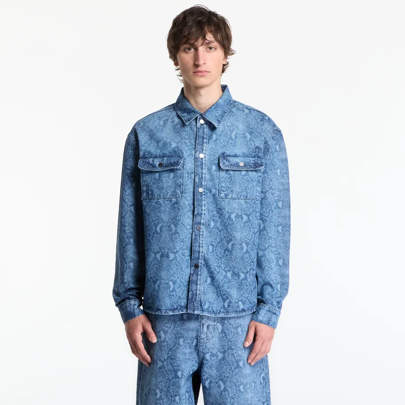 Πουκάμισο Daily Paper Snake Laser Rahul Denim Shirt Blue XL