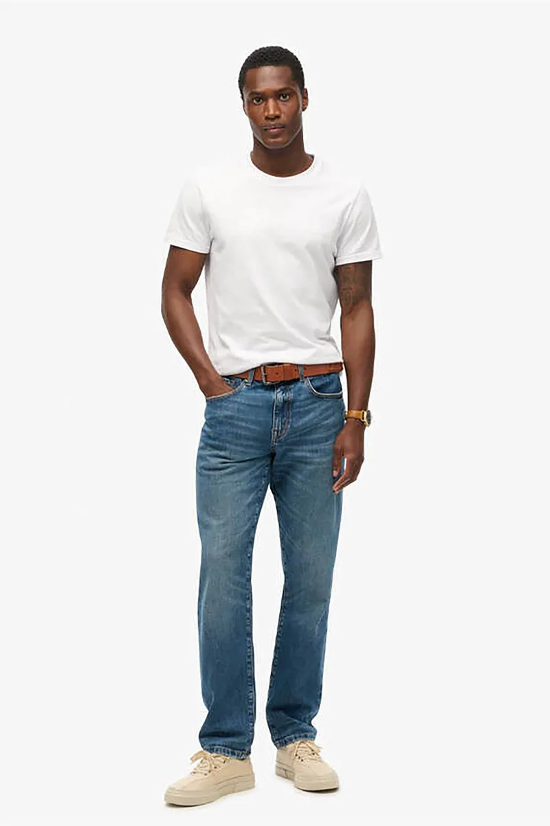Superdry ανδρικό τζιν παντελόνι πεντάτσεπο Slim Straight Fit "Vintage" - M7010887A Denim Blue