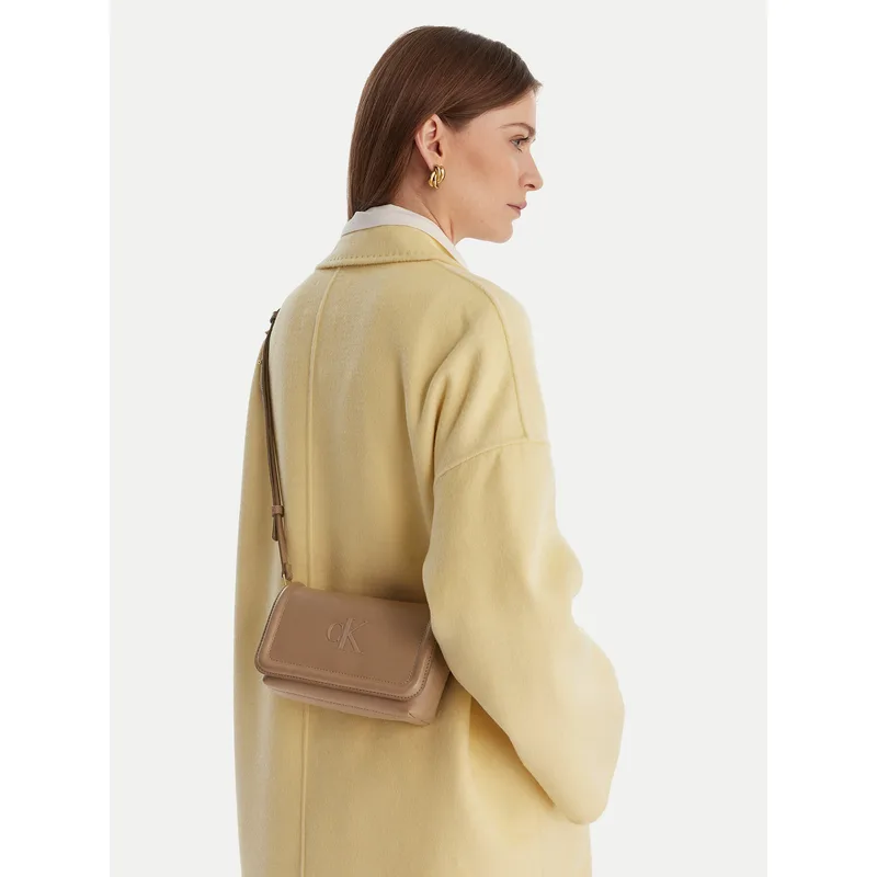 Τσάντα Calvin Klein Bold Ck Flap Crossbody LV04F1027G Καφέ