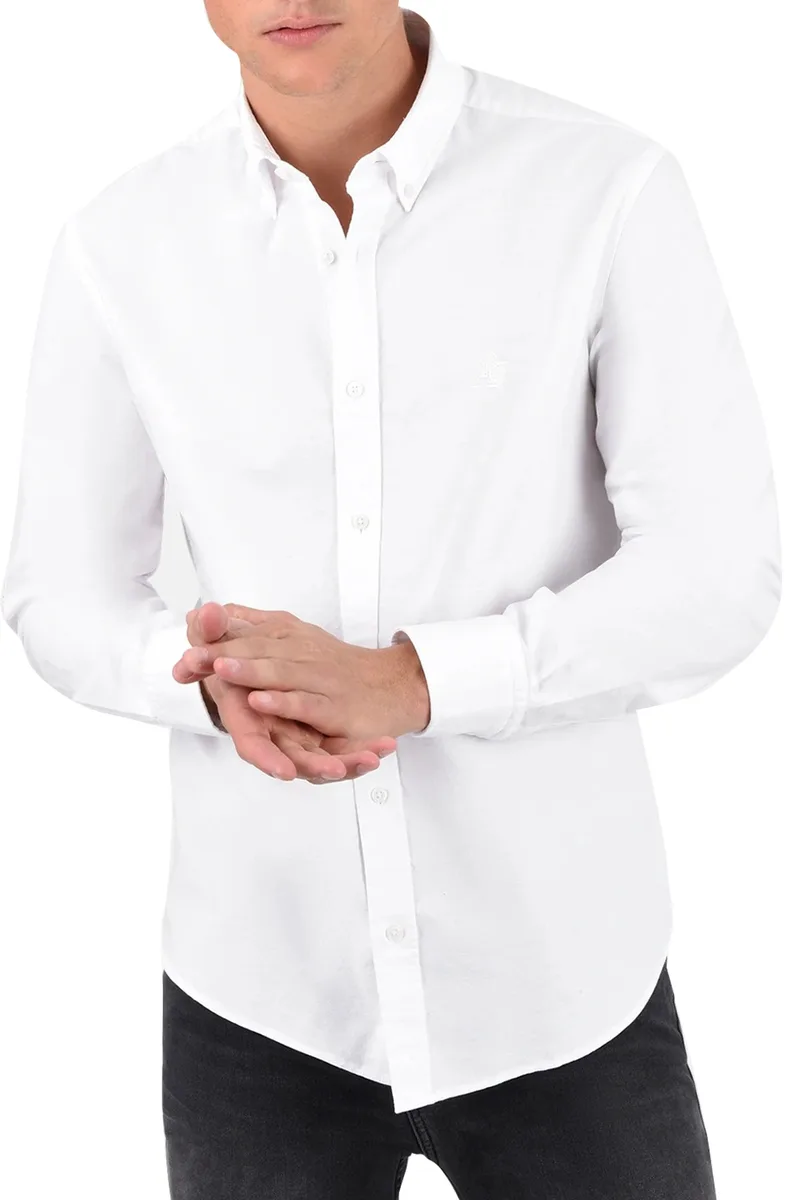 Πουκάμισο Μακρυμάνικο Aeropostale Essential Plain Oxford NF532-WHITE Ανδρικό