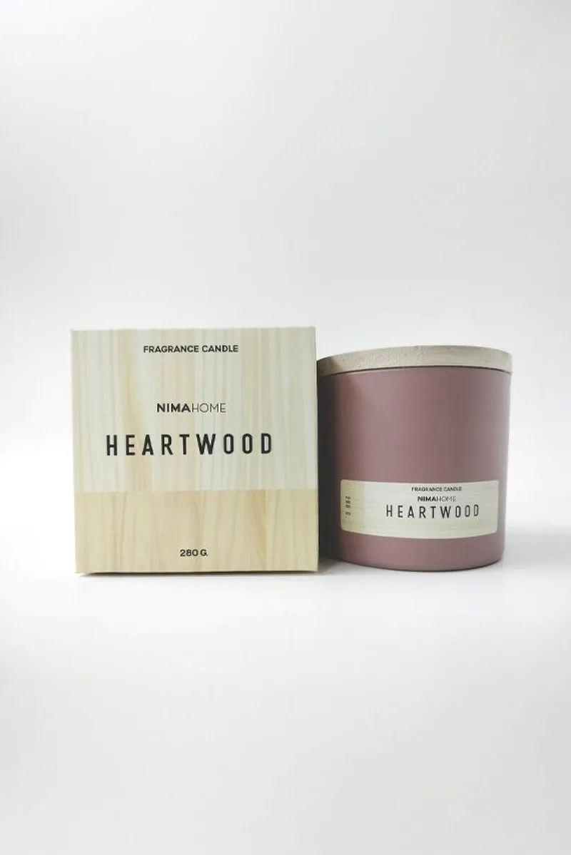 Αρωματικο Κερι Heartwood 250Gr Nima Μονόχρωμο