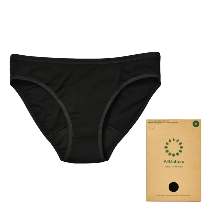 Allmatters Black Period Bikini Underwear, M