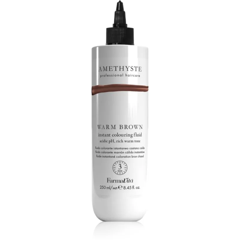 FarmaVita Amethyste Instant Colouring Fluid Μάσκα με τεχνολογία bonding color pro světle blond až středně hnědé vlasy απόχρωση Warm Brown 250 ml