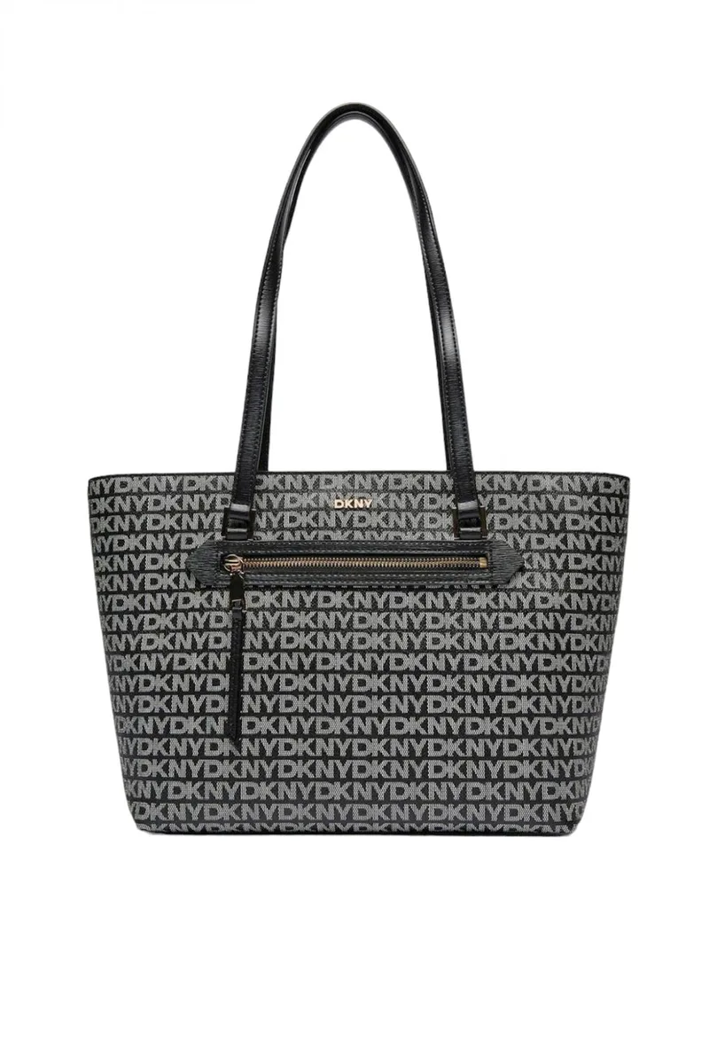 DKNY ΤΣΑΝΤΑ ΩΜΟΥ BRYANT AVE TOTE ALL OVER LOGO ΜΑΥΡΟ