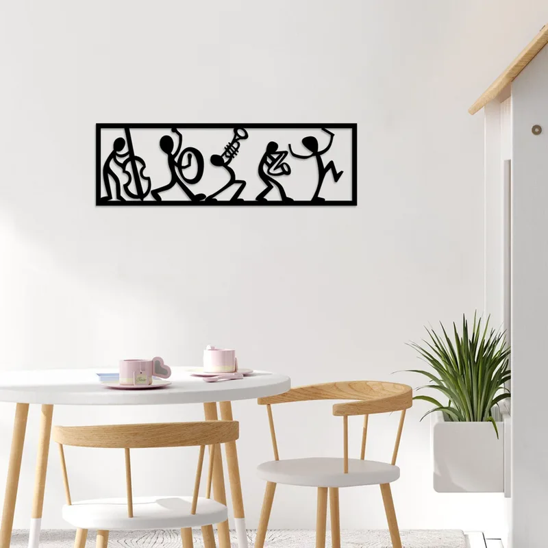 Μεταλλικό Διακοσμητικό Τοίχου Musicians - Black 891Tnl1405 60x19 cm