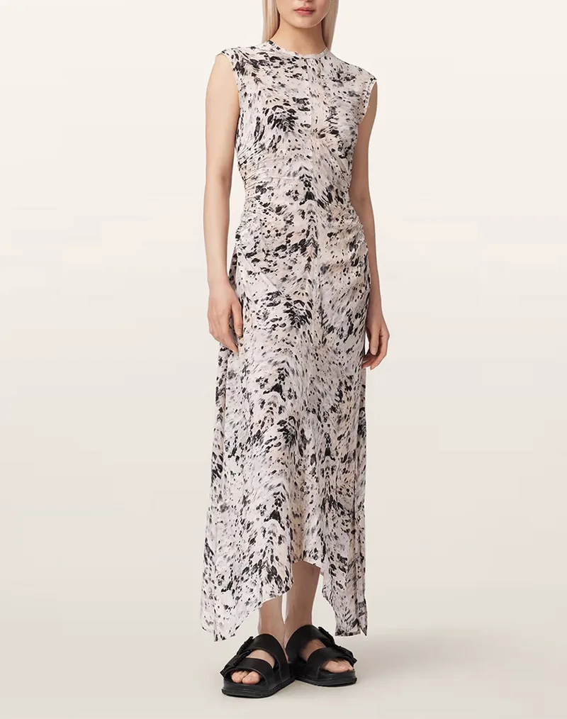 ALL SAINTS NOOR DRESS W016DE-CANTER ECRU WHITE Mixed