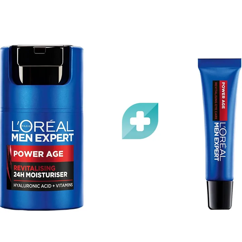 Σετ L'Oreal Paris Men Expert Power Age Revitalising Face Cream 50ml & Eye Cream 15ml