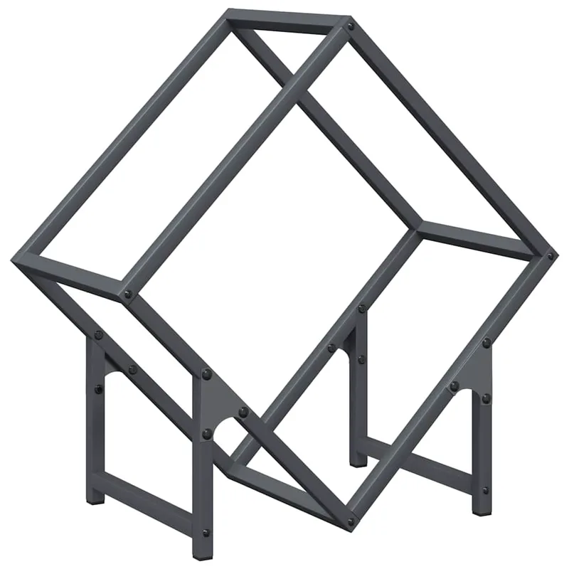vidaXL Ράφι για καυσόξυλα Ανθρακί 50x25x50 εκ. Ατσάλι ψυχρής έλασης