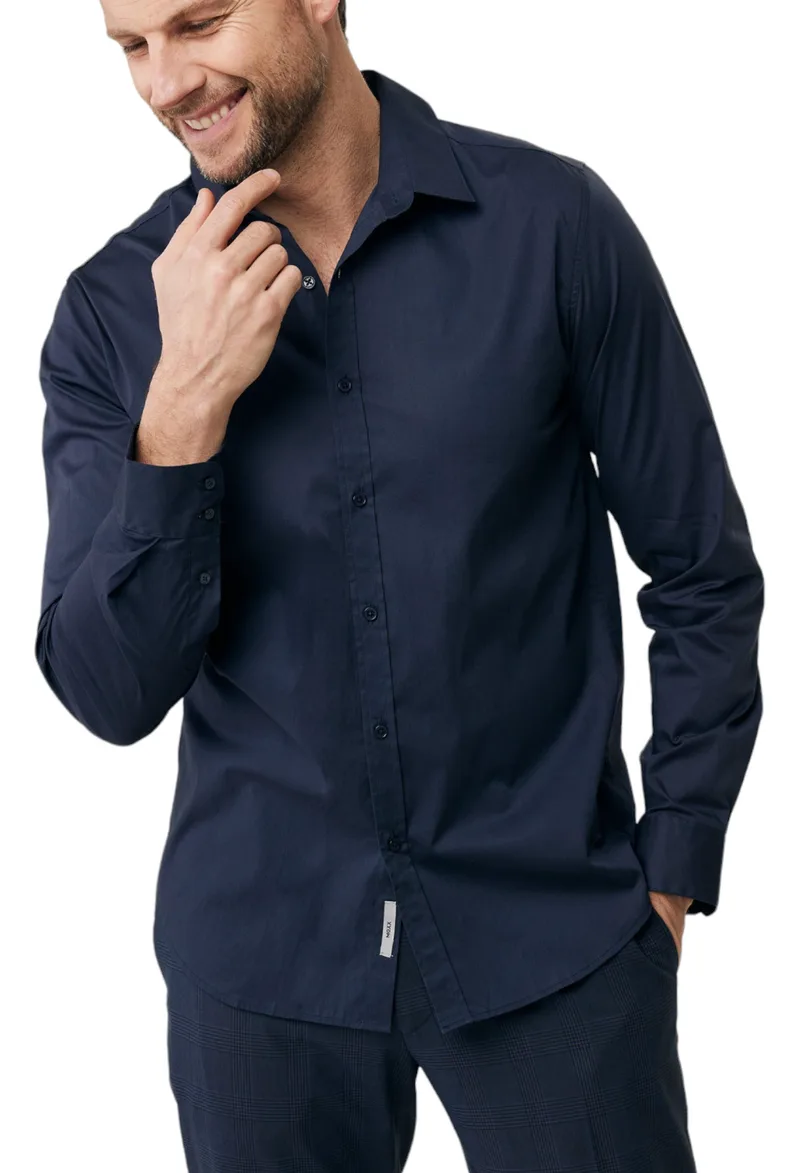 Πουκάμισο Μακρυμάνικο Mexx BOB Basic TU1501033M-Navy Ανδρικό