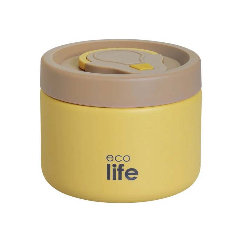 Ecolife Ισοθερμικό Φαγητοδοχείο Ανοξείδωτο 18/8 Κίτρινο 650ml