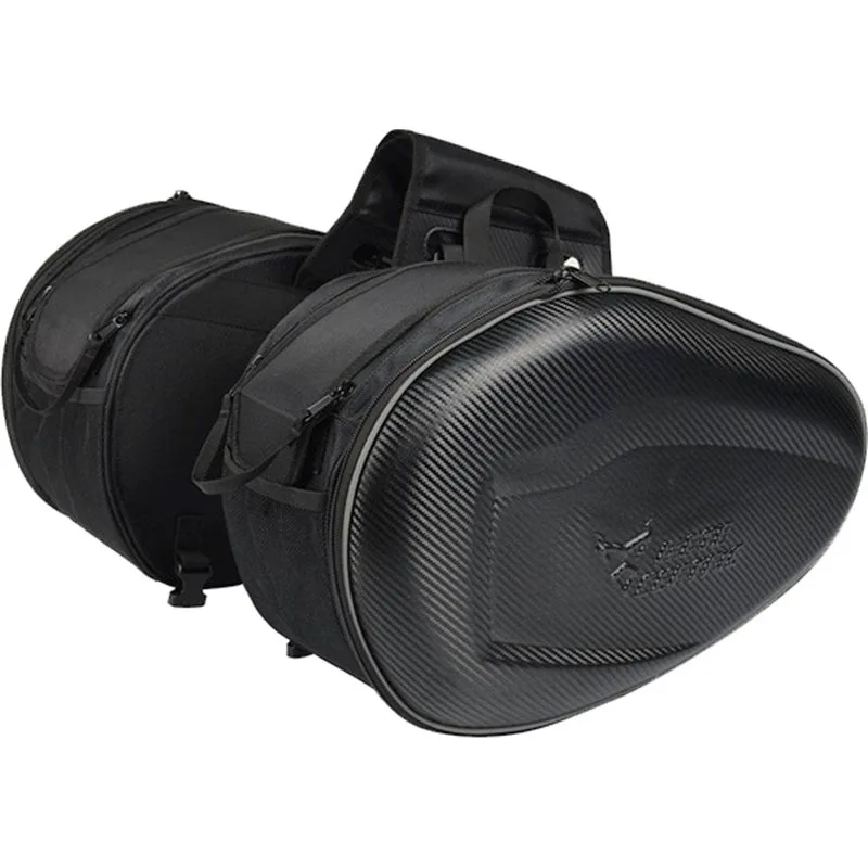 MotoCentric Saddle Bag Carbon Σετ Σαμάρια Μοτοσυκλέτας 58lt σε Μαύρο Χρώμα