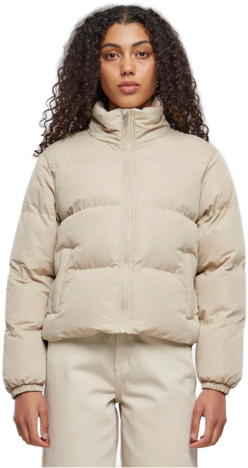 Ladies Short Peached Puffer Jacket Urban Classics TB4759-04732 wetsand