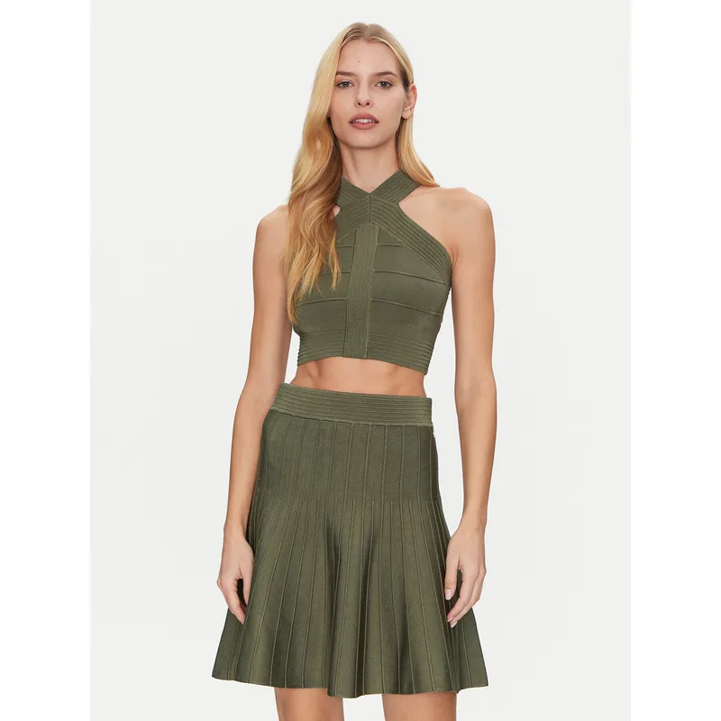 Guess Τοπ W5GR32 Z2XY0 Πράσινο Slim Fit