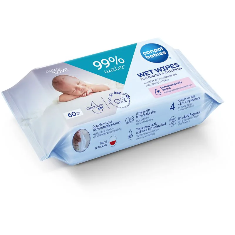 Canpol babies Wet Wipes 99% Water παιδικά απαλά υγρομάντηλα 60 τμχ