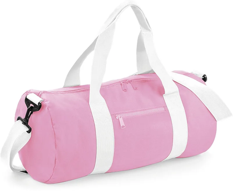 Τσάντα Σακ Βουαγιάζ BG140 BagBase Original Barrel Bag Classic Pink/White