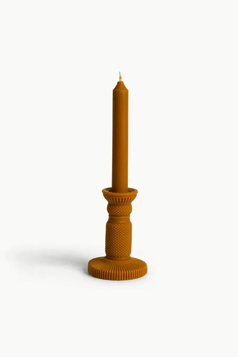 Coincasa κέρινο κηροπήγιο 26 cm - 006801836 Μουσταρδί