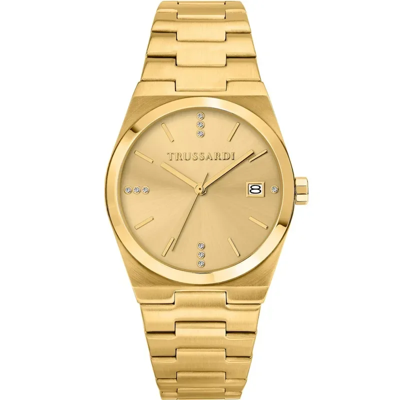 Γυναικείο Ρολόι Trussardi T-Milano Χρυσό Stainless Steel R2453175502 R2453175502 Ατσάλι