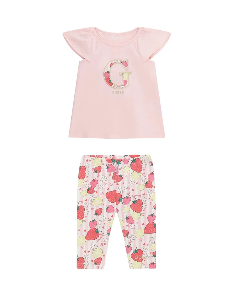 GUESS SET SS T-SHIRT+CAPRI LEGGINGS ΣΕΤ ΠΑΙΔΙΚΟ GIRL K6GG01K6YW4-A62C Ροζ