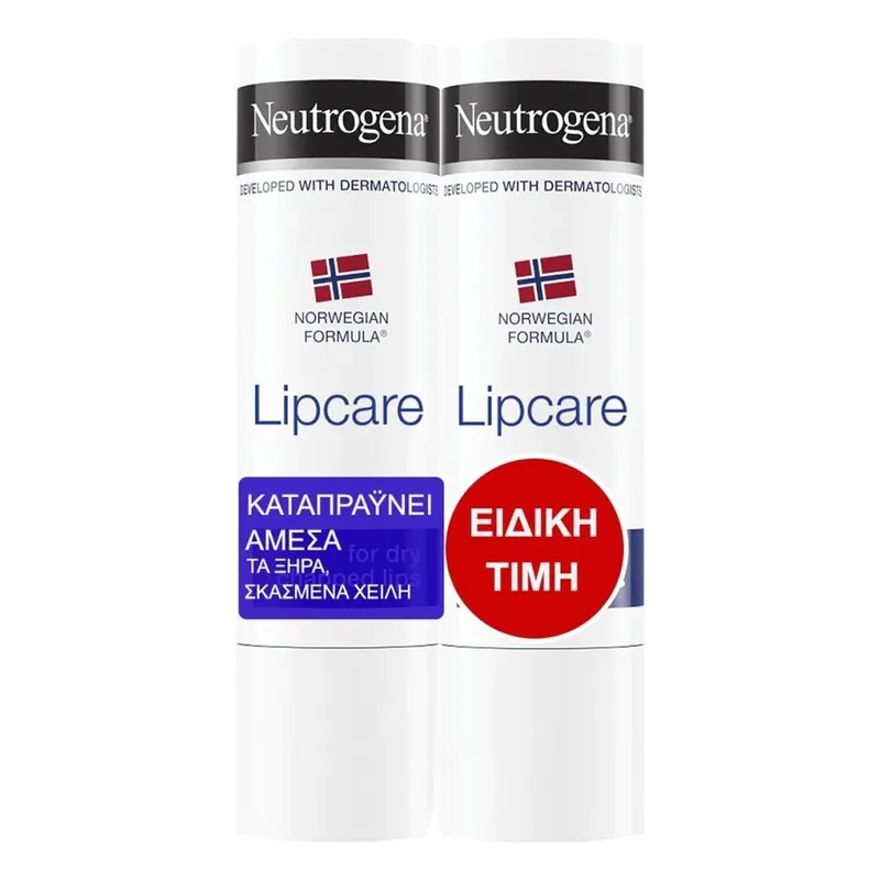 NEUTROGENA Lipcare Ενυδατικό Στικ Χειλιών 2x4.8g