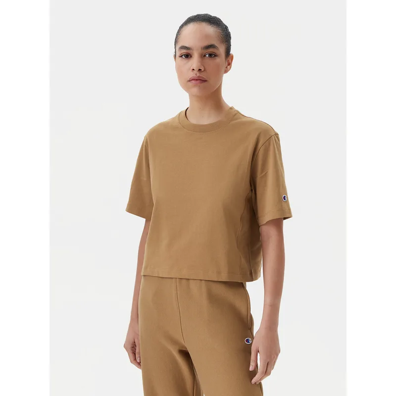 Champion T-Shirt 117874 Μπεζ Regular Fit
