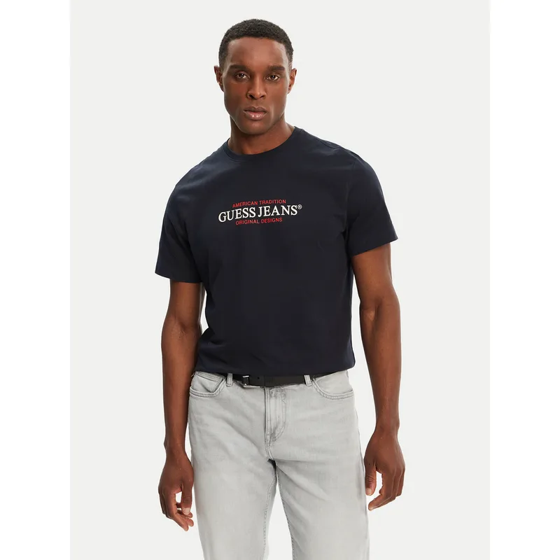 Guess Jeans T-Shirt M4YI42 K8FQ4 Σκούρο μπλε Regular Fit