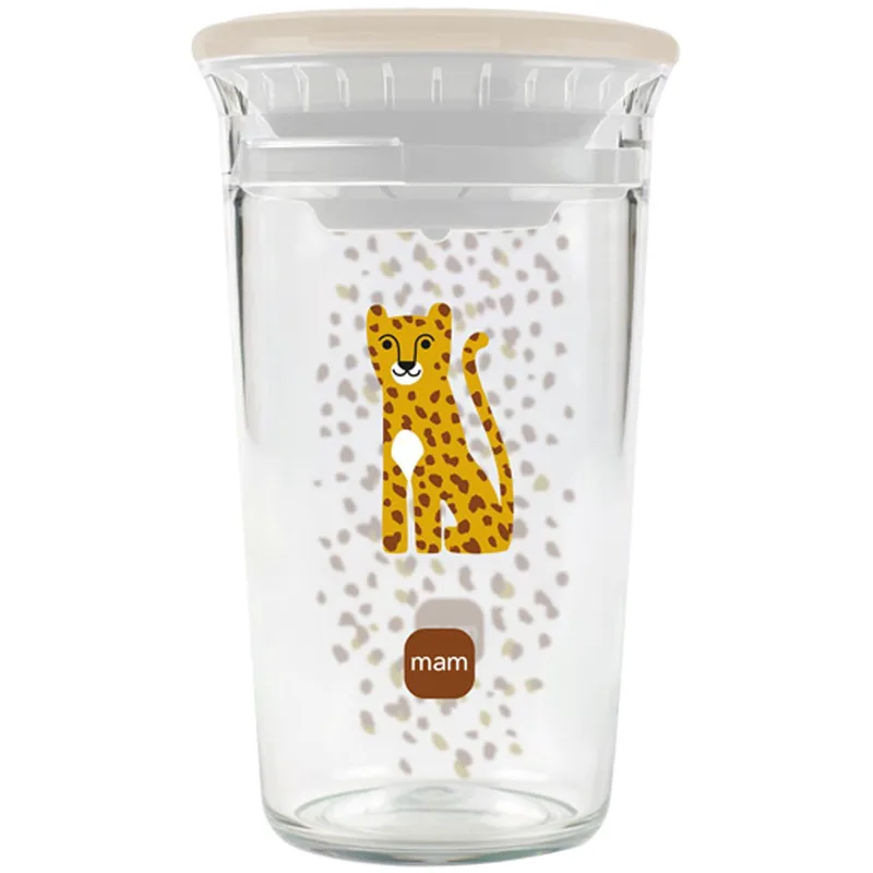 Mam Easy To Drink Cup Κωδ 473 8m+ Εκπαιδευτικό Ποτηράκι Μετάβασης από το Μπιμπερό με Καπάκι 360° Ειδικά Σχεδιασμένο Ενάντια των Διαρροών, 290ml - Μπεζ